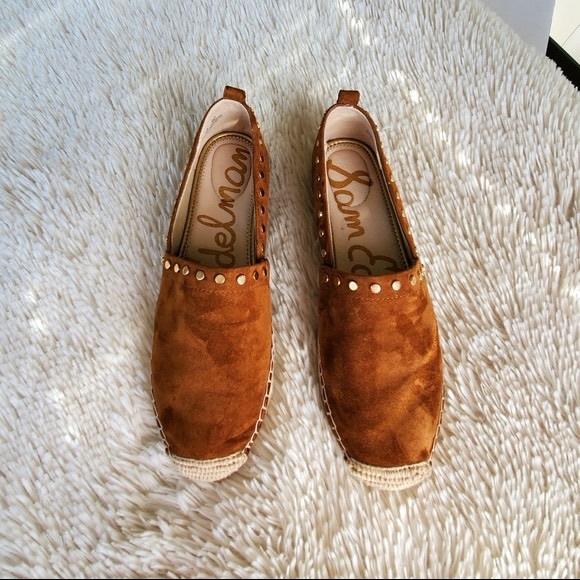 Sam Edelman Koda Cognac Brown Suede Espadrilles Size 7.5 EUC - Picture 2 of 11